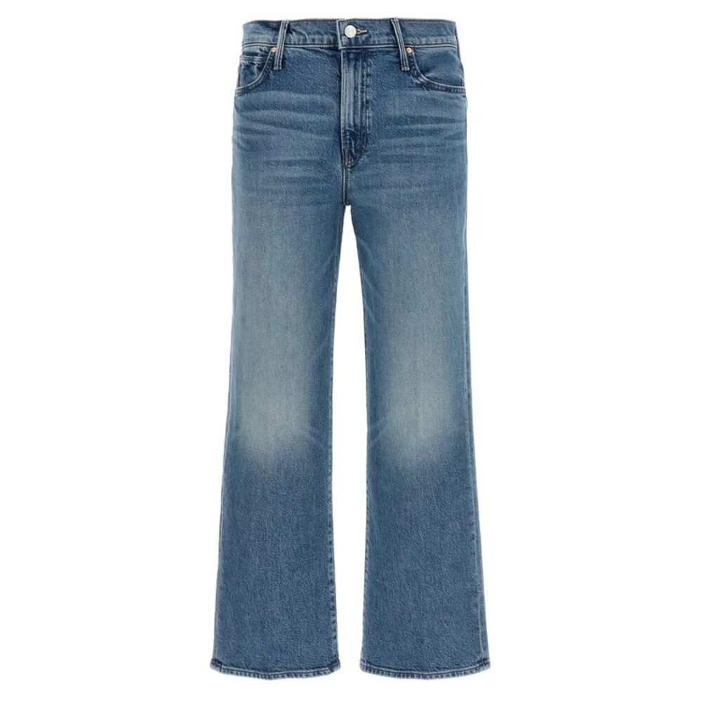 Mother Denim Blue Cotton Straight-Leg Women's Jeans
